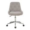 Modern Teddy Fleece Fabric Dining Chair With Chrome Legs, Soft And Comfortable - Gray - Image 10