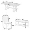 Topmax - 6 Piece Farmhouse Extendable Dining Table Set Trestle Kitchen Table Set With Removable Leaf And Upholstered Dining Chair And Bench For Dining Room - Natural - Image 8