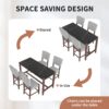 Counter Height Bar Table, Faux Marble Dining Table For Kitchen, Living Room, Or Balcony - Black - Image 8