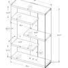 Bookshelf, Bookcase, Etagere, 5 Tier, Office, Glossy Contemporary & Modern - White - Image 5