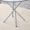 Modern Round Clear Glass Dining Table With Unique Metal Legs For 4 6 People - Silver - Image 6