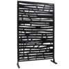 Outdoor & Indoor Privacy Screen Metal Privacy Screen, Steel Decorative Panels - Black - Image 3
