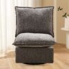 Detachable Chenille Single 360 Swivel Rocking Rocker, 360 Swivel Sofa Chair & Single Sofa Lounge, Comfortable Seating For Living Room & Bedroom, 1 Piece - Dark Gray - Image 3