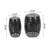 Modern Outdoor Metal End Table Set With Durable Iron Frame - Black - Image 3