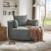 360° Swivel Chair Accent Barrel Chair Swivel Round Sofa Chair With 3 Removable Pillows For Living Room, Office And Hotel - Gray - Image 12
