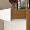 Freestanding Wooden Shoe Cabinet Organizer With Adjustable Shelves And Drawer - Natural / White - Image 11
