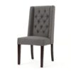 Elegant Tufted Dining Chair (Set of 2) With High Backrest - Dark Gray - Image 7