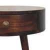 Nordic Circular Shaped Bedside Table - Walnut - Image 7