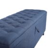Extra Long Storage Ottoman Entryway Bench With Flip Top Storage Chest With Padded Seat Bed End Stool For Hallway Living Room Bedroom - Blue - Image 8