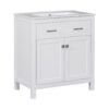 Bathroom Vanity With Ceramic Sink, Modern Single Bathroom Cabinet With 2 Doors And A Shelf, Soft Close Doors - White - Image 20