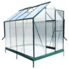 6.3'x8.2'x7' Polycarbonate Greenhouse, Heavy Duty Outdoor Aluminum Walk-In Green House Kit With Rain Gutter, Vent And Door For Backyard Garden - Green - Image 15