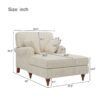 Oversized Chaise Lounge Chair Indoor With 2 Comfy Pillows Rolled Arms Corduroy Fabric Sleeper Sofa Chair For Living Room Bedroom - Beige - Image 4