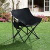 2 Pieces Outdoor Portable Folding Camping Chairs With Carry Bag - Black - Image 6