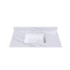 Bianco Carrara Venato 43" Marble Vanity Top With 1 Pre Drilled Faucet Hole Sintered Stone Bathroom Vanity Top With Undermount Rectangular Sink And 4" Backsplash - White - Image 5