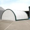 Single Truss Arch Storage PE Shelter - White / Green - Image 3