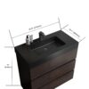 Alice - 36" Bathroom Vanity With Sink, Large Storage Freestanding Bathroom Vanity For Modern Bathroom, One-Piece Sink Basin Without Drain And Faucet - Walnut / Black - Image 4