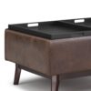 Owen - Tray Top Small Coffee Table Storage Ottoman - Distressed Chestnut Brown - Image 5