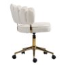 Modern Home Office Desk Chair With Wheels, Swivel, Height Adjustable - Beige - Image 15