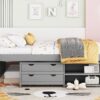 Versatile Full Bed With Trundle, Under Bed Storage Box And Nightstand - Gray - Image 9