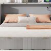 Full Size Murphy Bed With Drawer And A Set Of Sockets & USB Ports, Pulley Structure Design - Gray - Image 22