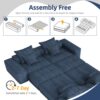 Modern Oversized Modular Sectional Sofa, Sparkling Chenille Fabric Soft Cushion Sofa With 8 Pillows, 8 Pieces Diy Combination Tufted Sofa, No Assembly Required - Blue - Image 19