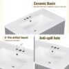 Bathroom Vanity With Single Sink, Combo Cabinet Undermount Sink, Bathroom Storage Cabinet With Two Doors And A Drawer, Soft Closing, Multifunctional Storage, Solid Wood Frame - Gray - Image 7