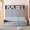 Queen Size Murphy Wall Bed With Sofa - Gray - Image 25