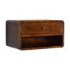 Curve Floating Bedside Table - Chestnut - Image 3