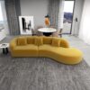 Elijah - Japandi Style Curvy Sectional Sofa - Yellow - Image 10