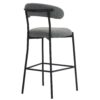 Counter Height Bar Stools Teddy Fabric Cover Kitchen Island Counter Bar Stool With Black Powder Coating Base And Footrest - Gray - Image 5