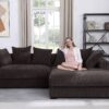 Naomi - 3 Piece Upholstered Sectional - Dark Brown - Image 4