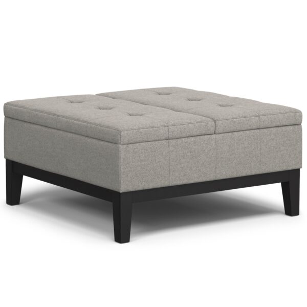 Dover - Multifunctional Lift Top Coffee Table Storage Ottoman - Gray