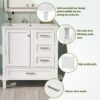 Bathroom Vanity, Modern Bathroom Cabinet With Sink Combo Set, Bathroom Storage Cabinet With A Soft Closing Door And 3 Drawers, Solid Wood Frame, Resin Basin - White - Image 6