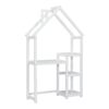 House-Shaped Wooden Writing Desk, Kids Study Table, Bookshelf & Toy Storage - White - Image 12