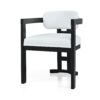 Stylish Indoor Upholstered Wood Dining Chair (Set of 2) With Rubberwood Frame - White / Black - Image 7