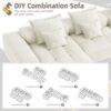 Modern Oversized Modular Sectional Sofa, Sparkling Chenille Fabric Soft Cushion Sofa With 6 Pillows, 6 Pieces Diy Combination Tufted Sofa, No Assembly Required - Beige - Image 15