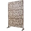 Outdoor & Indoor Metal Privacy Screen Freestanding Decorative Privacy Screen, Privacy Fence Panels For Deck Balcony Patio Garden - Brown - Image 4