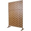 Outdoor & Indoor Freestanding Decorative Privacy Screen For Deck Balcony Patio, Metal Privacy Screen - Brown - Image 5