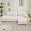 Jessica - Lamb Wool Right Facing Sectional Sofa With Chaise - Beige - Image 10