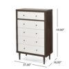 Nystrom - Mid Century Modern, 5 Drawer Dresse - Walnut - Image 3