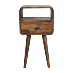 Mini Curve Open Nightstand, 1 Drawer - Natural