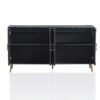 Modern Lacquered 4 Door Wooden Cabinet Sideboard Buffet Server Cabinet Storage Cabinet, For Living Room, Entryway, Hallway, Office, Kitchen And Dining Room - Distressed Black - Image 9
