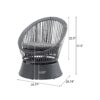 Modern Swivel Wicker Lounge Chair Set With Rattan And Iron Frame, Round Design - Gray - Image 2
