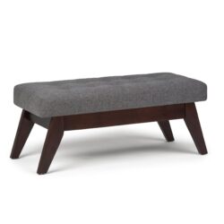Draper - Mid Century Tufted Ottoman Bench - Slate Gray