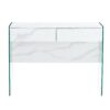 Environmental Protection Minimalist Dresser, Desk, Desktop Computer Desk, With Double Drawer Storage Space, Simple Home, Perfect For Various Styles - White - Image 17