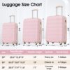 3 Piece Luggage Set Hardside Spinner Suitcase With Tsa Lock 20" 24' 28" Available - Light Pink - Image 2