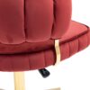 Velvet Home Office Desk Chair, Modern Cute Computer Chair With Swivel Wheels, Height Adjustable - Wine Red - Image 22