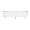 Modern TV Stand For TVs Up To 80", Entertainment Center With 4 Drawers And 1 Cabinet, Wood TV Console Table With And Handles For Living Room - White - Image 15