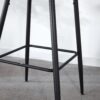 Counter Height Bar Stool, Metal Legs, Velvet Upholstered For Pub, Restaurant, Kitchen Island (Set of 2) - Black / Dark Gray - Image 2