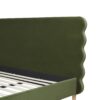 Stockholm - King Modern Wavy Headboard Platform Bed - Olive Green - Image 8